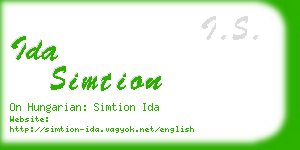 ida simtion business card